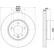 Disque de frein avant droit HELLA 8DD 355 128-051 - Visuel 2