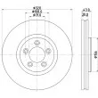Jeu de 2 disques de frein avant HELLA 8DD 355 128-691 - Visuel 2