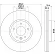 Jeu de 2 disques de frein avant HELLA 8DD 355 129-251 - Visuel 2