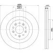 Jeu de 2 disques de frein avant HELLA 8DD 355 129-271 - Visuel 2