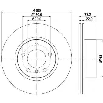 Jeu de 2 disques de frein avant HELLA 8DD 355 129-401