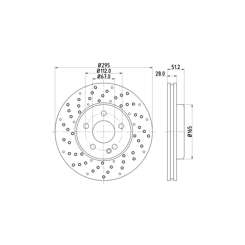 Jeu de 2 disques de frein avant HELLA 8DD 355 129-681