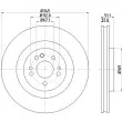 Jeu de 2 disques de frein avant HELLA 8DD 355 129-741 - Visuel 1