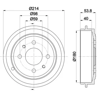 Tambour de frein HELLA 8DT 355 300-081