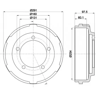Tambour de frein HELLA 8DT 355 300-461