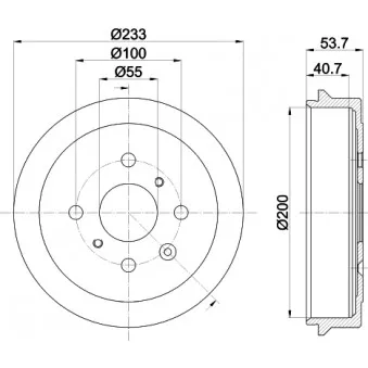 Tambour de frein HELLA 8DT 355 300-581