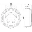 Tambour de frein HELLA 8DT 355 300-631 - Visuel 1