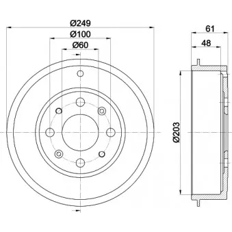 Tambour de frein HELLA 8DT 355 300-681