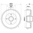 Tambour de frein HELLA 8DT 355 301-071 - Visuel 1