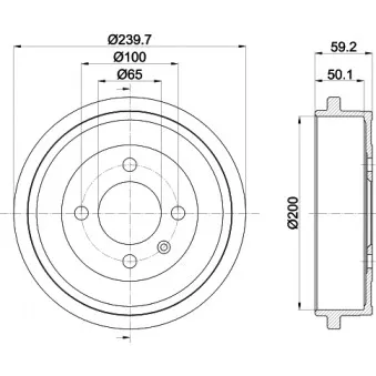 Tambour de frein HELLA 8DT 355 301-571