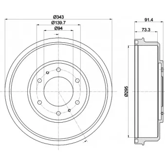 Tambour de frein HELLA 8DT 355 301-821