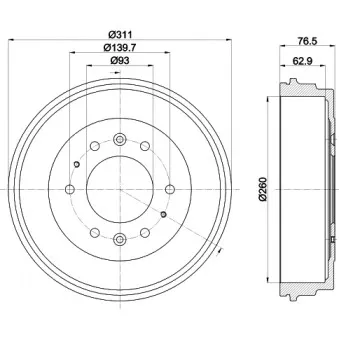 Tambour de frein HELLA 8DT 355 301-841