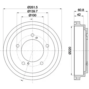 Tambour de frein HELLA 8DT 355 301-951