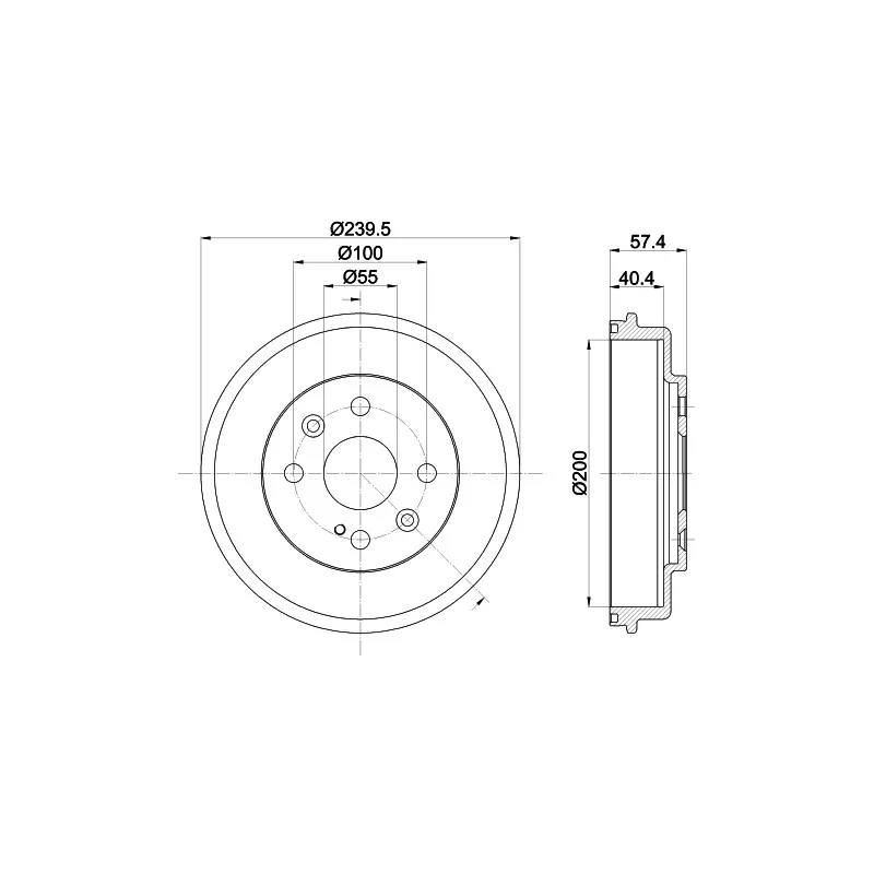 Tambour de frein HELLA 8DT 355 302-491