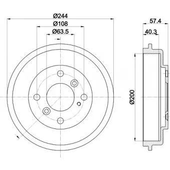 Tambour de frein HELLA 8DT 355 302-631