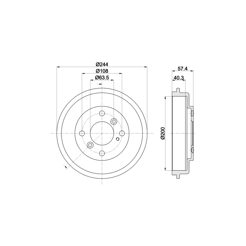 Tambour de frein HELLA 8DT 355 302-631