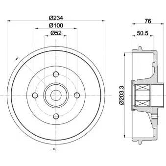 Tambour de frein HELLA 8DT 355 302-871