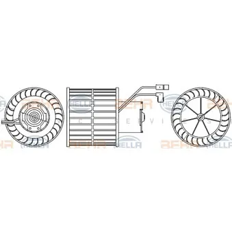 Pulseur d'air habitacle HELLA 8EW 009 100-011