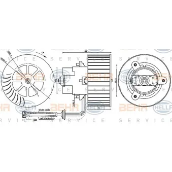 Pulseur d'air habitacle HELLA 8EW 009 100-261