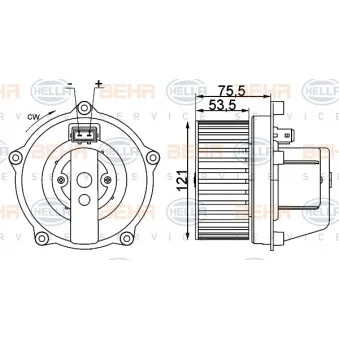 Pulseur d'air habitacle HELLA 8EW 009 100-341