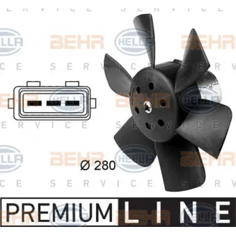 Ventilateur, refroidissement du moteur HELLA 8EW 009 144-381