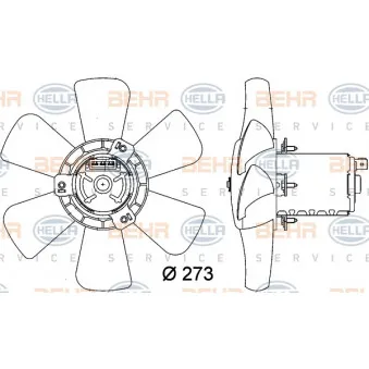 Ventilateur, refroidissement du moteur HELLA 8EW 009 144-401
