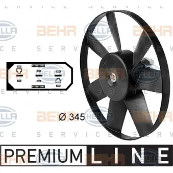 Ventilateur, refroidissement du moteur HELLA 8EW 009 144-451