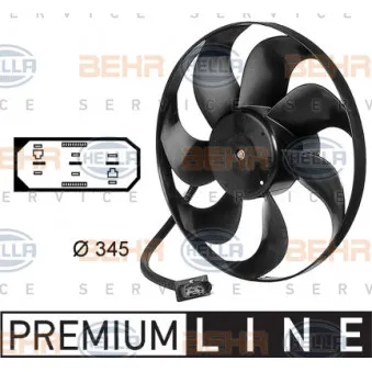 Ventilateur, refroidissement du moteur HELLA 8EW 009 144-531