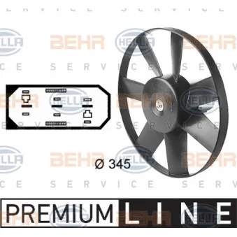 Ventilateur, refroidissement du moteur HELLA 8EW 009 144-591