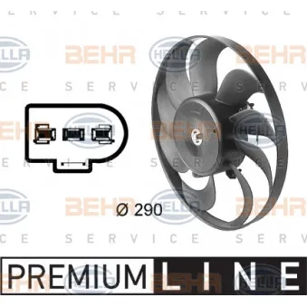 Ventilateur, condenseur de climatisation HELLA 8EW 009 144-601