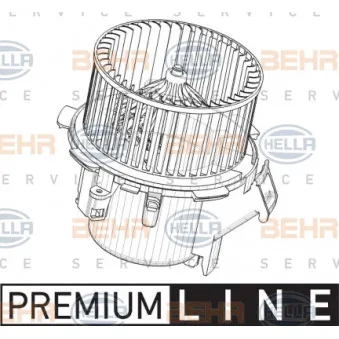 Pulseur d'air habitacle HELLA 8EW 009 158-211