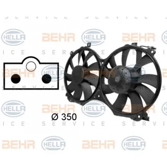 Ventilateur, refroidissement du moteur HELLA 8EW 009 158-741