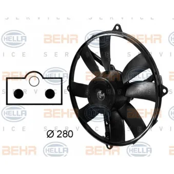 Ventilateur, condenseur de climatisation HELLA 8EW 009 158-751