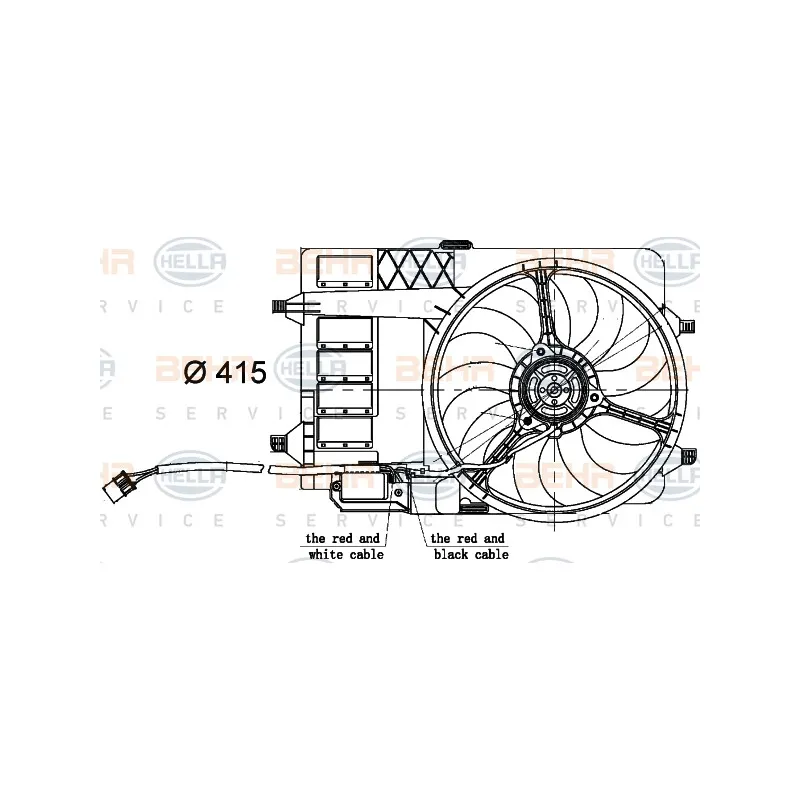 Ventilateur, refroidissement du moteur HELLA 8EW 351 000-304