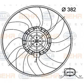 Ventilateur, refroidissement du moteur HELLA 8EW 351 000-474