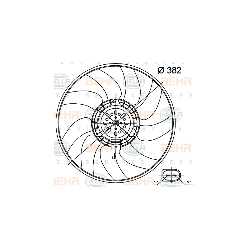 Ventilateur, refroidissement du moteur HELLA 8EW 351 000-474