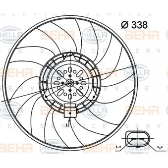 Ventilateur, refroidissement du moteur HELLA 8EW 351 000-484
