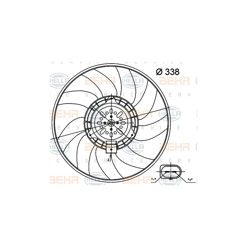 Ventilateur, refroidissement du moteur HELLA 8EW 351 000-484