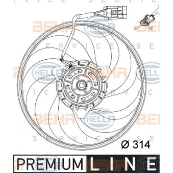 Ventilateur, refroidissement du moteur HELLA 8EW 351 034-421