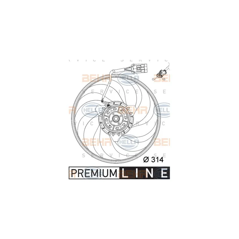 Ventilateur, refroidissement du moteur HELLA 8EW 351 034-421