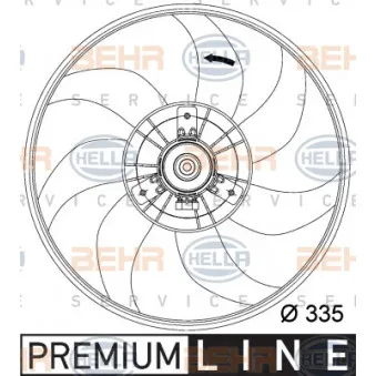 Ventilateur, refroidissement du moteur HELLA 8EW 351 034-441