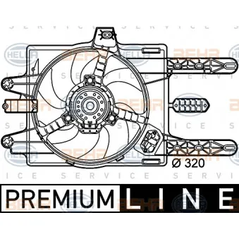 Ventilateur, refroidissement du moteur HELLA 8EW 351 039-451