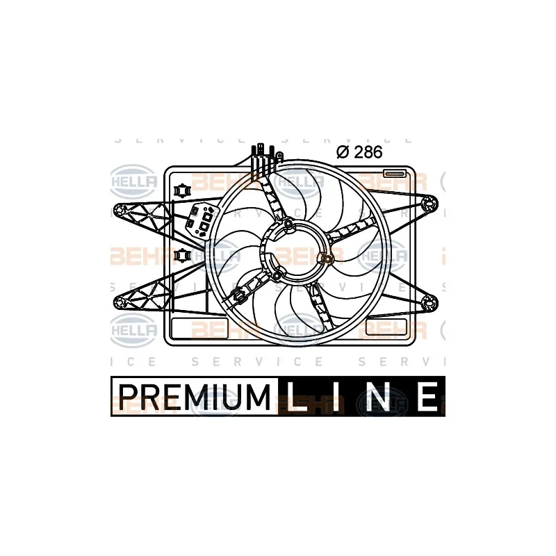 Ventilateur, refroidissement du moteur HELLA 8EW 351 039-491