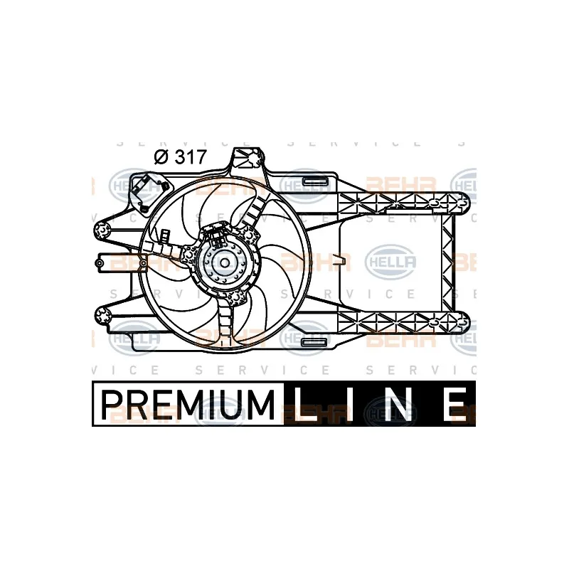 Ventilateur, refroidissement du moteur HELLA 8EW 351 039-511