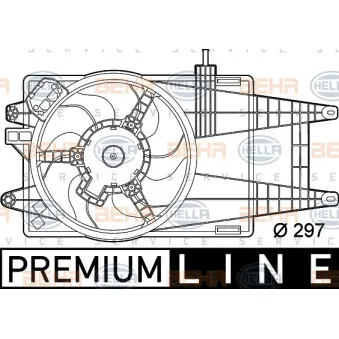 Ventilateur, refroidissement du moteur HELLA 8EW 351 039-581