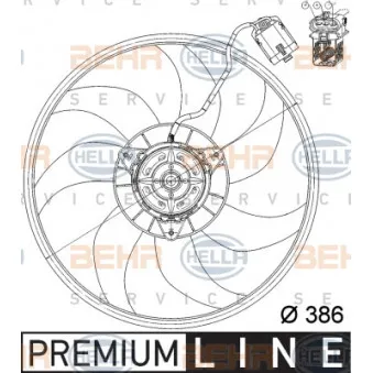 Ventilateur, refroidissement du moteur HELLA 8EW 351 039-701