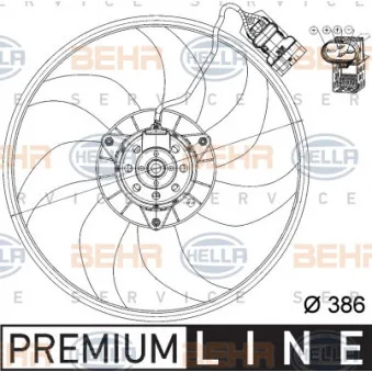 Ventilateur, refroidissement du moteur HELLA 8EW 351 039-711