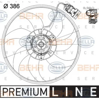 Ventilateur, refroidissement du moteur HELLA 8EW 351 039-731