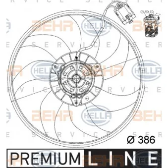 Ventilateur, refroidissement du moteur HELLA 8EW 351 039-741
