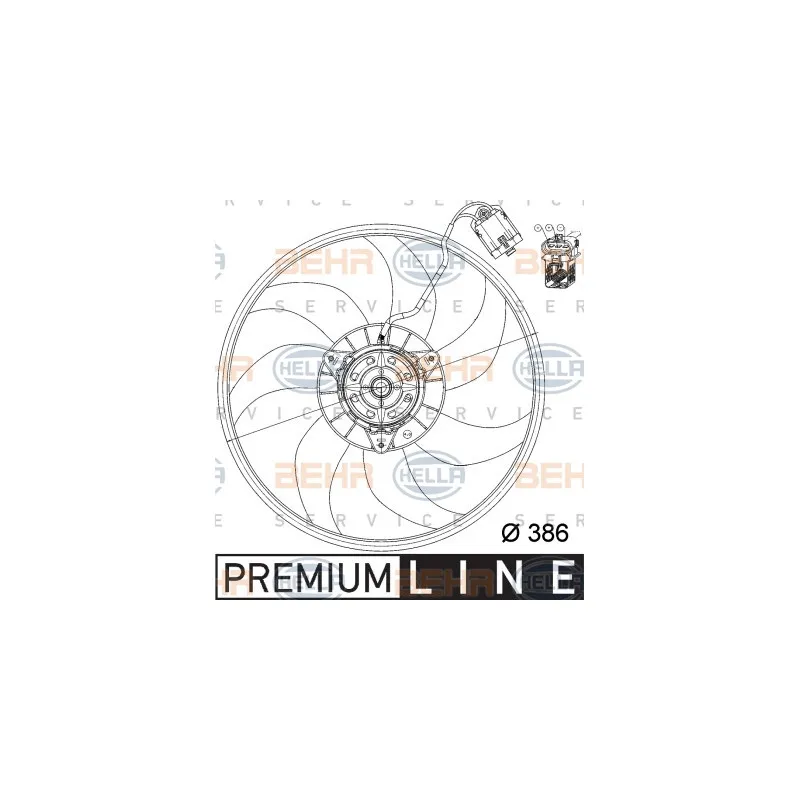 Ventilateur, refroidissement du moteur HELLA 8EW 351 039-741